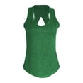 thumbnail image 4 of MESSUEN Womens Workout Tank Tops Open Back Tops for Women Crew Neck Muscle Fitness Sports Tank Yoga U Neck Solid Ice Silk Underlay Shirt Sleeveless Tees for Women Shirts for Women Green XL, 4 of 9
