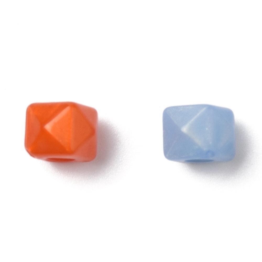 Platisc Acrylic Beads Faceted Square 7.5x7.5x5.5mm Hole: 2.5mm about 2500pcs/500g