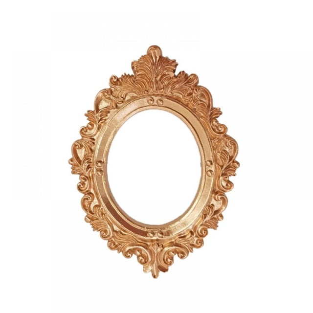 Vintage Picture Frame Resin Golden Ornate Textured Oval Desktop Photo Frame Photo Holder Jewelry Display Frame Home Decoration