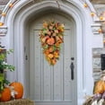 thumbnail image 5 of Fall Swag Artificial Front Door Wreath Hanging Pumpkin Maple Leaves Garland for Home Indoor Outdoor Window Wall Wedding Party Decoration, 5 of 8