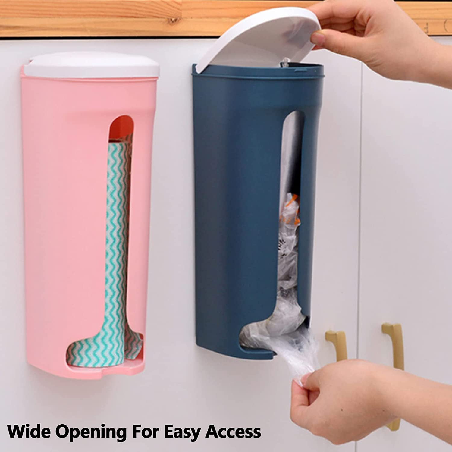 Kitchen Cabinet No Drill Wall Dispenser Holder Stand Rack for Disposable  Garbage Rubbish Trash Bags Roll 