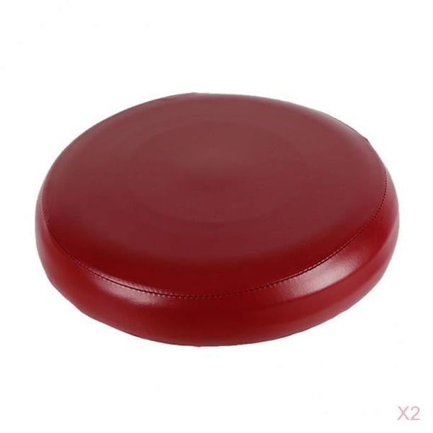 Fundas elásticas suaves para taburetes de bar redondos y giratorios, protectores de piel sintética, 2 unidades Vino rojo