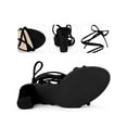 thumbnail image 2 of BLISSFUL STEP Strappy Lace Up Slingback Block Heels Sandal for Women Black 7, 2 of 6