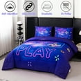 thumbnail image 6 of PERFEMET Boys Full Size Gaming Comforter Set Blue Video Game Bed Comforter Set for Teens Kids Gamer Bedding Set with Pillowcases Game Comtroller Quilt Set (Blue, Full), 6 of 6