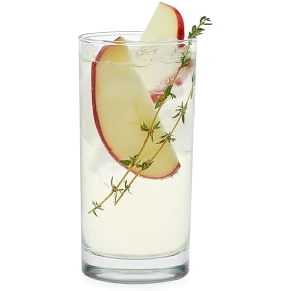 Heavy Base Drinking Glasses Set of 8, 15.5 Oz Elegant, Weighted Clear Water Glasses, Dishwasher Safe Glass Cups Set for Parties, Birthdays