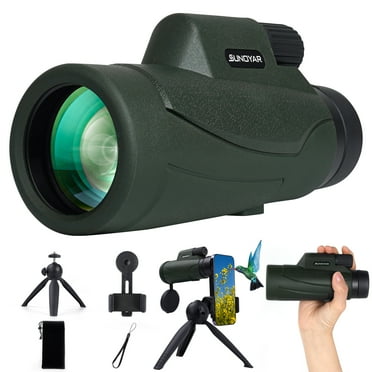 SUNOYAR Monocular, 10X42 Monocular Telescope with BAK4 Prism, Smartphone Adapter & Tripod, Waterproof Monoculars for Adults High Powered for Camping Hunting Bird Watching