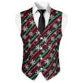 thumbnail image 5 of Yuyamidu Snowflake Men's V-Neck Suit Vests Size L Christmas Formal Slim Fit Business Dress Vest Waistcoat with 3 Pockets for Suit or Tuxedo, 5 of 7