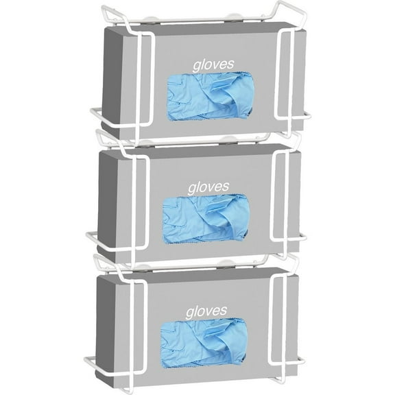 R&B Wire Products Triple Wire Glove Box Dispenser, White