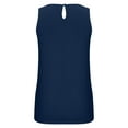 thumbnail image 5 of Wycnly Womens Tank Tops Back Keyhole Lightweight Smocked Swing Tunic Vest Summer Fashion Solid Round Neck Sleeveless Shirts Blouse Navy XXL, 5 of 6