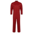 thumbnail image 6 of iiniim Men's Long Sleeve 100% Cotton Coverall Front Half Zipper Dustproof Jumpsuit Workwear Red XXL/180, 6 of 7