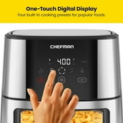 Chefman Turbofry Air Fryer w/ Digital Controls, 8 Qt Capacity, Windowed Basket - Stainless Steel