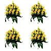 thumbnail image 2 of 4Pcs Artificial Cemetery Flowers Realistic Roses With White Daisies Memorial Flowers Plastic Memorial Bouquets For Mourn Headstones Decoration-Yellow, 2 of 5