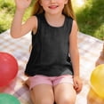 thumbnail image 5 of FINALGANG Girls Kids Casual Solid Color Sleeveless Tank Top Crewneck Lightweight Linen Loose Fit Top For Summer Daily Wear Black 11-12 Years, 5 of 6