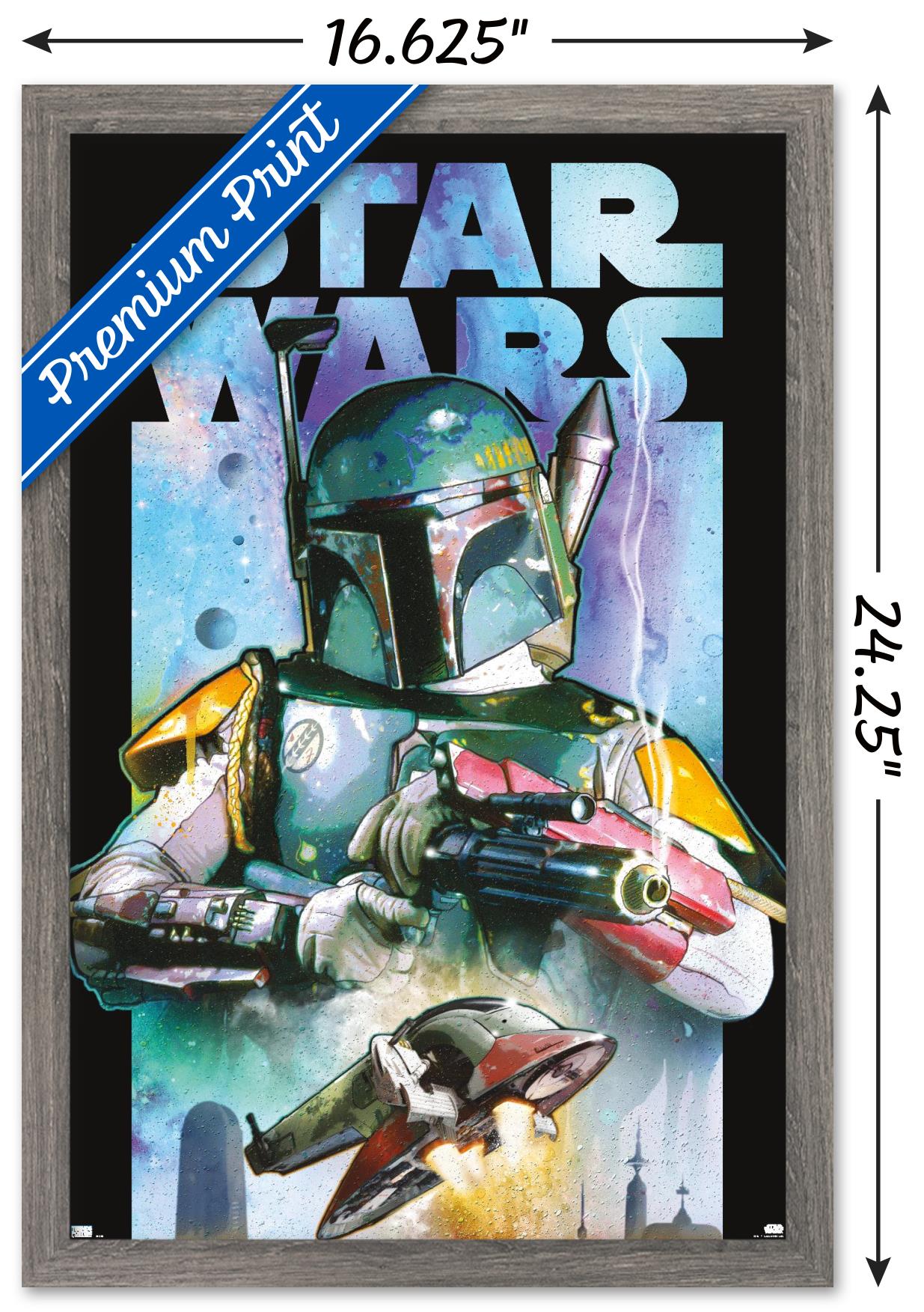 Star Wars: Saga - Boba Fett - Collage Wall Poster, 14.725" x 22.375", Framed