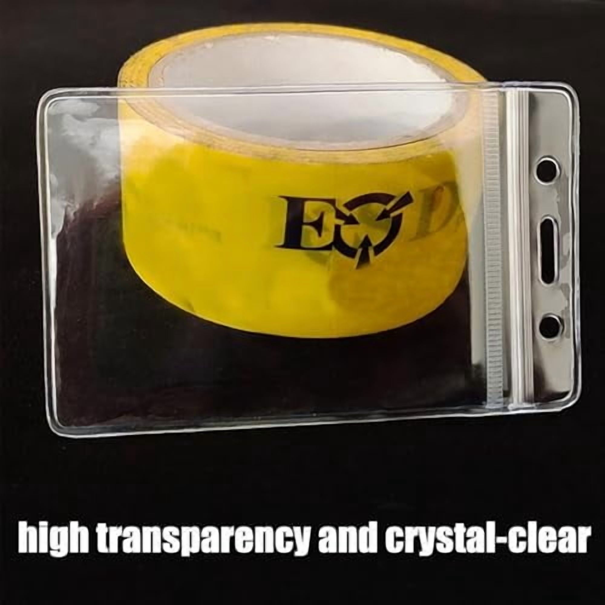 50Pcs Badge Holder, Extra Thick ID Card Name Badge Holder, Vertical Name tag Holder with Waterproof Type Resealable Zip