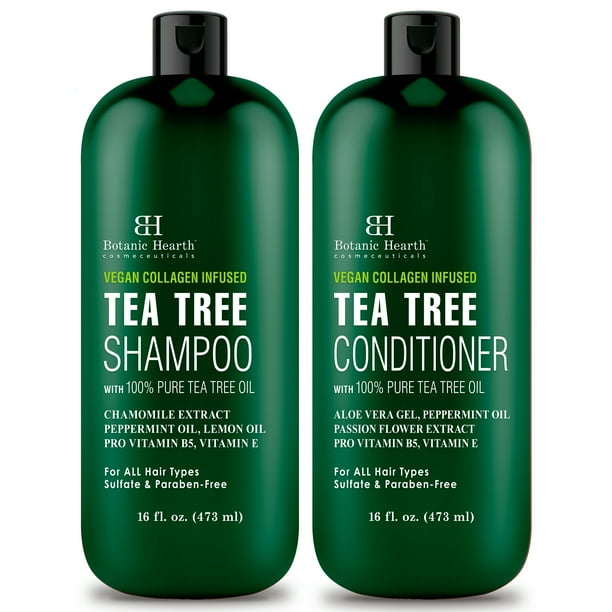 Botanic Hearth Tea Tree Shampoo and Conditioner Set With Vegan Collagen