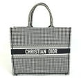 thumbnail image 1 of Pre-Owned CHRISTIAN DIOR Houndstooth Shoulder Bag bag book tote Tote Bag White/Black (Good), 1 of 15