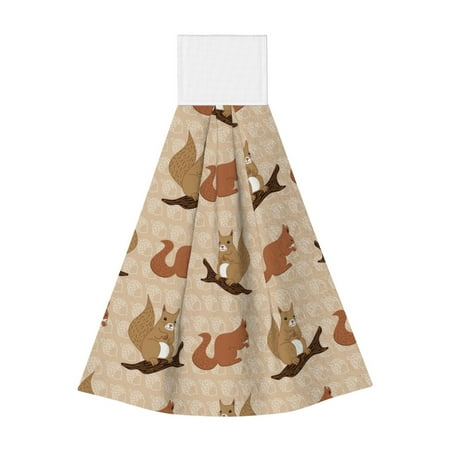 

Jgfou Squirrel nut backgrounds Print Coral Fleece Microfiber Hanging Hand Towel Soft Premium Dishcloths Multi-Purpose Dust and Stain Removal Cleaning Supplies