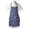thumbnail image 3 of Under the Sea Apron Ocean Animals Shells Plants Seahorse Turtle Fishing Theme Artwork Print, Unisex Kitchen Bib Apron with Adjustable Neck for Cooking Baking Gardening, Navy Blue White, by Ambesonne, 3 of 3