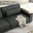 thumbnail image 4 of Homfa 105.5" Modern Corduroy Sofa,4 Seater Sofa with Extra Deep Seats,Upholstered Sleeper Couch for Living Room,lounge,Office,Black, 4 of 8