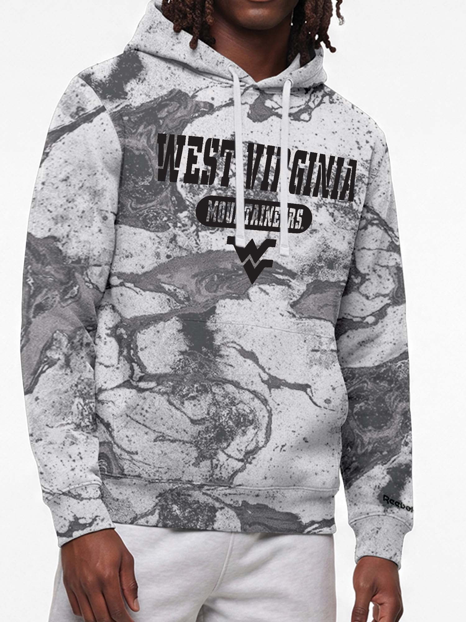 West Virginia Mountaineers Reebok Mens All Over Print Hooded Sweatshirt
