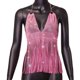 thumbnail image 3 of Top De Tirantes Brillante Cadena de diamantes de imitación Top corto sin mangas para mujer Traje de playa sin espalda (Rosa M) Cgtredaw para Mujer Rosa T L, 3 of 8