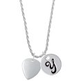 thumbnail image 1 of Delight Jewelry Silvertone Large Guitar Pick Silvertone Script Initial Disc - Y - Charm Necklace, 20"+3", 1 of 4