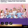 thumbnail image 6 of Amcrate Rectangular Plastic Purple Reusable Tablecloth Cover - Ideal for Weddings, Partyâ€™s, Birthdays, Dinners, Lunchâ€™s, Or for Any Tableware Use, (54" x 108"), 6 of 8