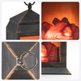 thumbnail image 4 of YAKii 12" H Fireplace Lantern 6 Super Bright LEDs 6 Hours Timer Battery Operated,Plastic Hanging Sitting Decoration Indoor & Outdoor Use,Christmas Day Decoration Antique Copper Brushed., 4 of 15