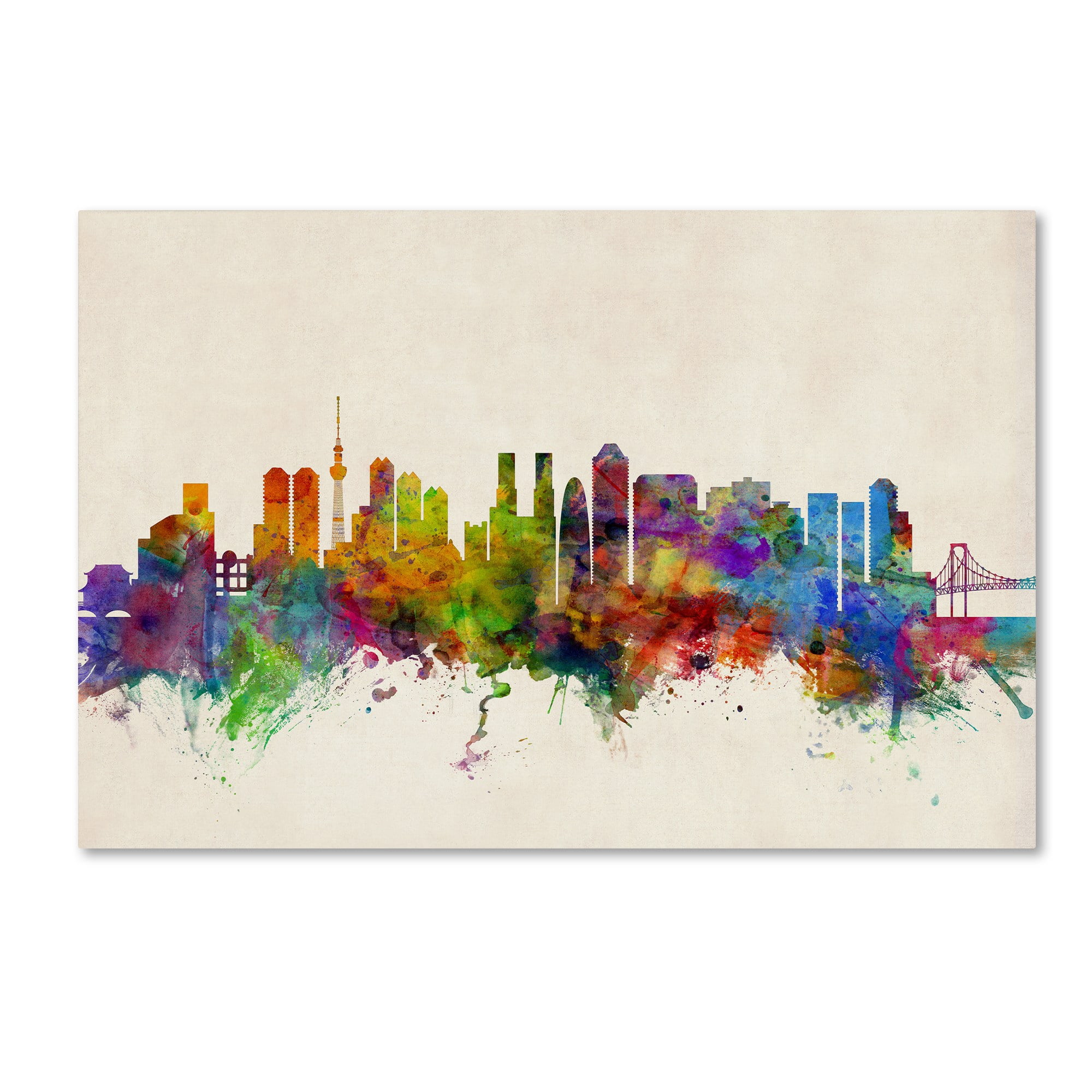 Trademark Fine Art "Tokyo Japan Skyline II" Canvas Art by Michael Tompsett
