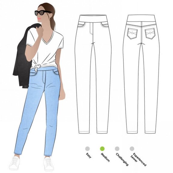 Style Arc Sewing Pattern Blakley Stretch Woven Jeans Women
