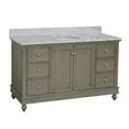 thumbnail image 3 of Bella 60" Single Bathroom Vanity with Weathered Gray Cabinet and Carrara Marble Top, 3 of 6