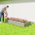 thumbnail image 3 of 95x35.75x11.75 Silver Galvanized Steel Garden Bed Rust-Resistant Raised Planter for Vegetables Herbs Flowers, 3 of 8