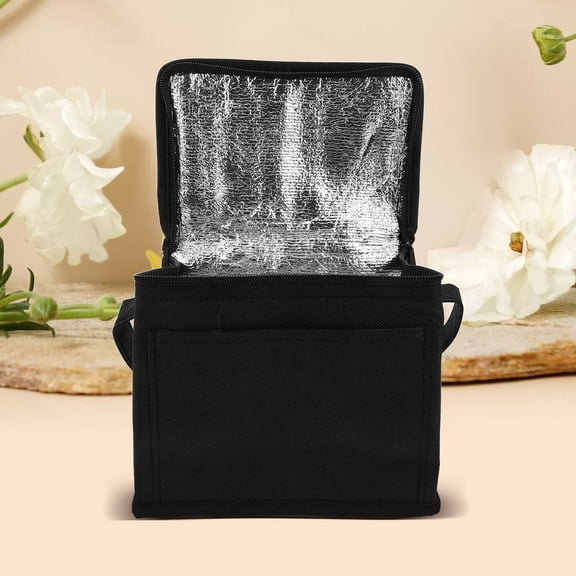 Alasum Portable Insulated Cooler Tote Black Thermal Bag for Lunch Box and Picnics