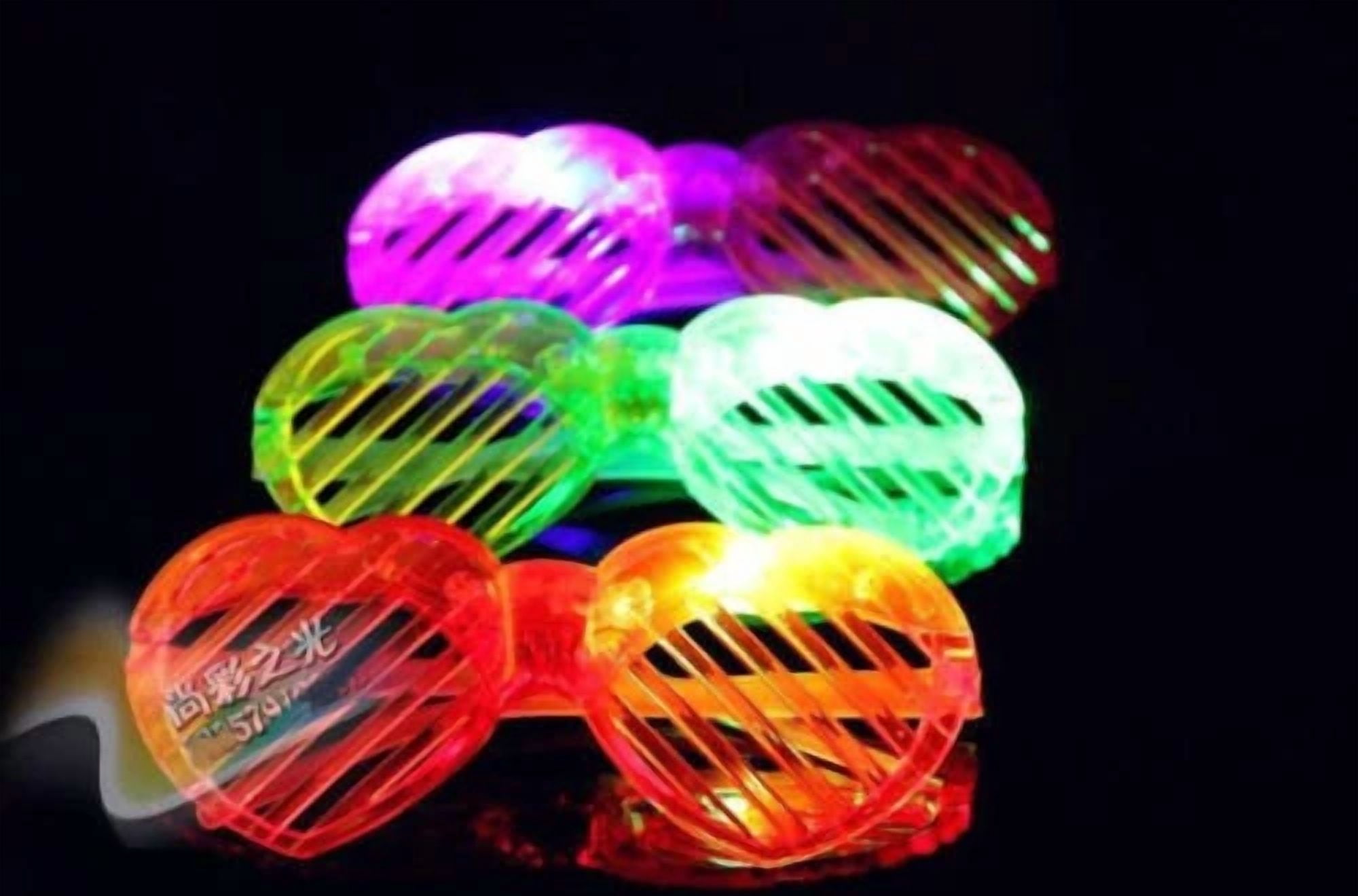 BUTTERFLY- Light-Up Glasses Heart Led Flashing Shutter Retro Glasses Rave Party Favor 12Pks
