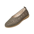thumbnail image 2 of HTHLVMD Women Breathable Slip-On Shoes, Soft Suede Comfort Shoes, Laser Cut Ballet Flats, Slip-On Walking Shoes, Cut-Out Suede Flats, Womens Loafers & Slip-Ons, Gray 8.5, 2 of 6