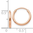 thumbnail image 3 of 14k Rose Gold Endless Tube Hoop Earrings Round, 3 of 7