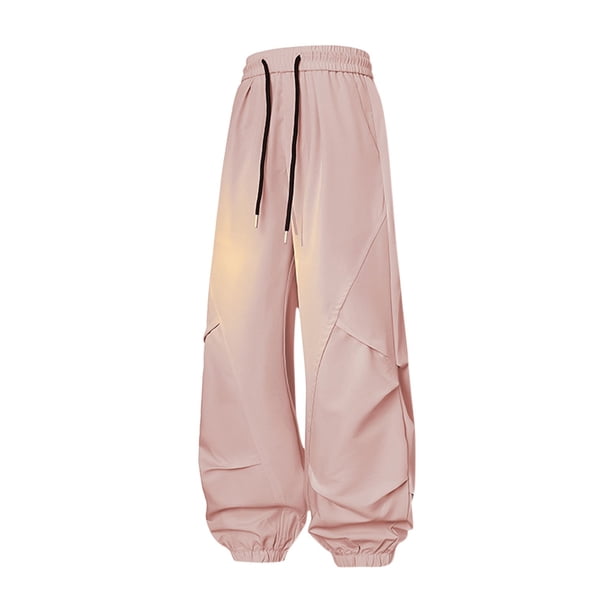 Puntoco Pantalones casuales largos para hombre Pantalones casuales de cuerda elástica con bolsillos de color sólido a la moda para hombre