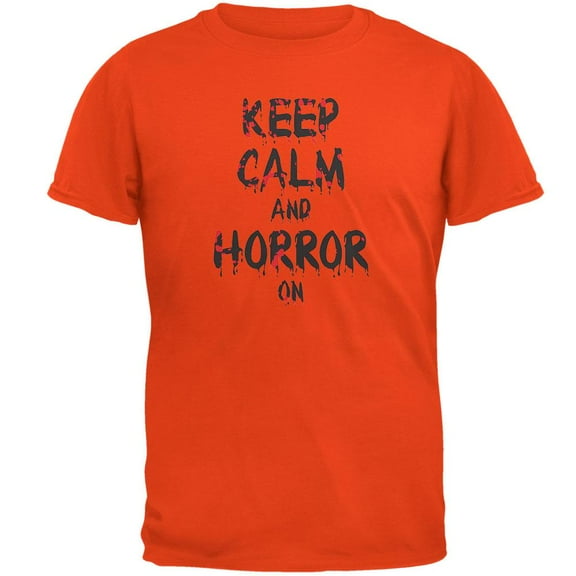 Keep Calm and Horror On Orange T-Shirt - Medium