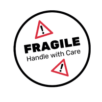 Fragile Handle with Care Warning Labels, 2 x 2 Inches, Round White Stickers, Set of 100