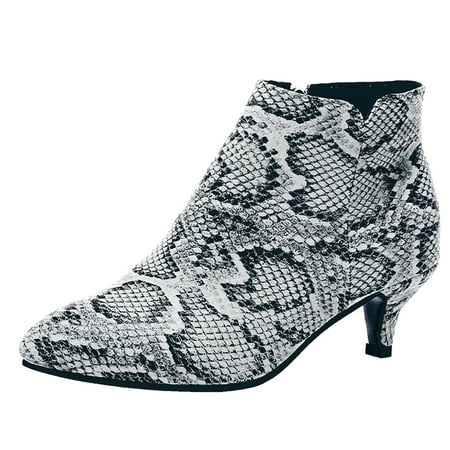 DVKOVI Womens Boots Western Ankle Boots for Women Women s Leisure Rome Solid Large Size Thin Mid Heels Zipper Short Boots Shoes Booties for Women Low Heel Grey 39
