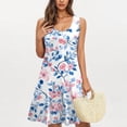 thumbnail image 2 of Vestido de Fiesta de Navidad de Niñas sin Mangas Cuello de Jardín Vestido Casual de Bolsillo Impreso 20% Poliéster 80% Algodón, Traje de Moda para Fotos de Vacaciones Y Celebraciones, 2 of 9