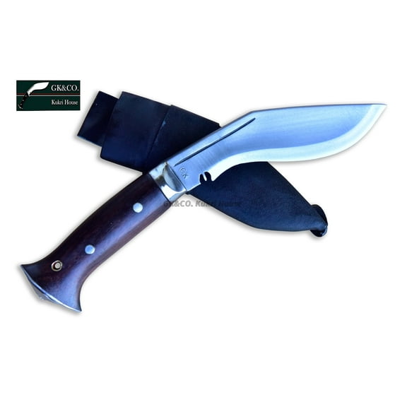 5 Inch Blade Panawal Jungle Full Tang Rosewood Handle Black Leather Sheath