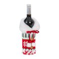 thumbnail image 1 of Funda navideña para botellas de vino con pompones - Decoración festiva para hogar y restaurantes, 1 of 7