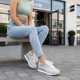 thumbnail image 4 of Cushionaire Kicks Fashion Sneakers for Women - Lightweight Non-Slip Lace Up Spring Shoes with Memory Foam Insole and Tread Outsole, 4 of 17
