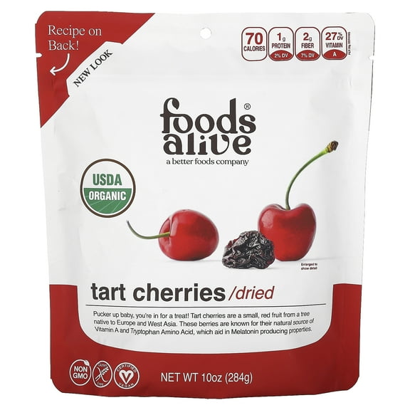 organic dried tart cherries - 10oz | Foods Alive