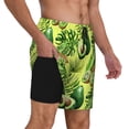 thumbnail image 2 of Balery Kiwi and Avocado Bañador para hombre, shorts de playa de secado rápido con entrepierna y forro de compresión-Small, 2 of 6