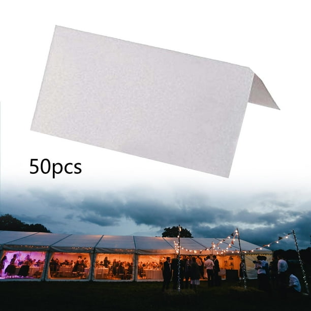 50x Tarjetas de Lugar de Papel, Etiquetas de Nombre, Tarjetas de Lugar de Hoja para Cumpleaños, Cena de Baby Shower blanco BLESIY tarjeta del lugar
