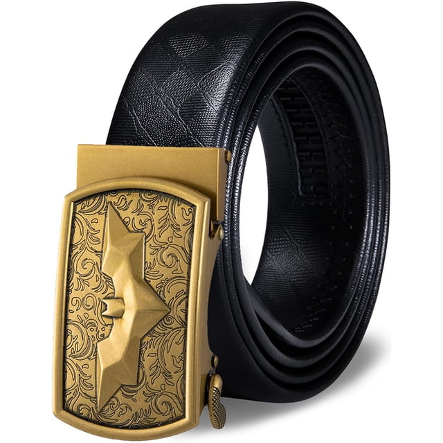 Cinturón Barry.Wang de cuero con hebilla de trinquete y correa ajustable 110-150 cm