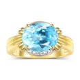 thumbnail image 4 of RYLOS Rings for Women 14K Gold Plated Silver Ring 12X10MM Gemstone &  Diamonds Great Ring for Middle or Pointer Finger December Blue Topaz Jewelry Size 9, 4 of 8